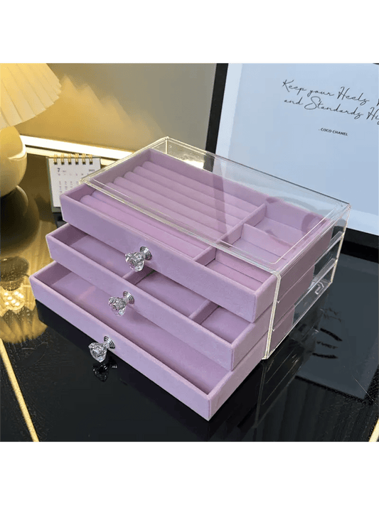 3-Tier Transparent Jewelry Organizer | Elegant Display Case & Gift Idea