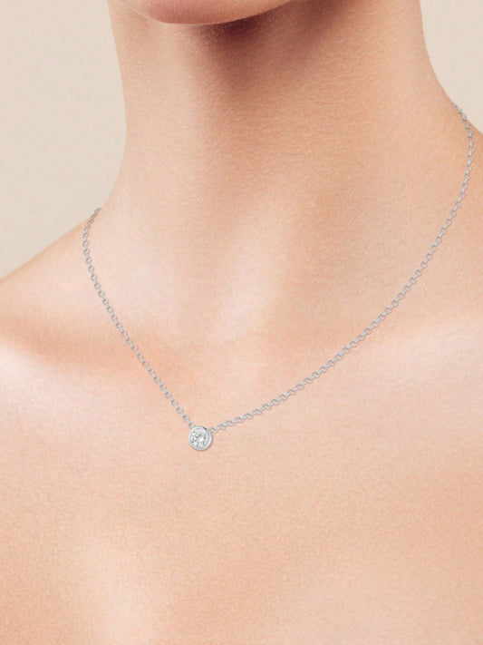 14K Gold-Plated Dainty Cubic Zirconia Pendant Necklace – Women's Chain Jewellery, Perfect for Daily Wear.