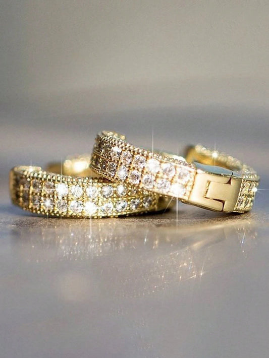 Rhinestone Hoop Earrings – Unisex Minimalist Jewellery.