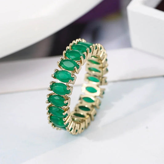 Rainbow Party Ring – Gold-Plated Vibrant Gemstone Band