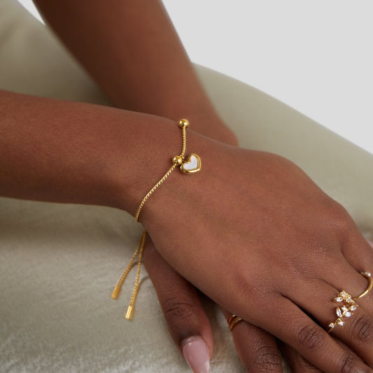 18K Gold Forever Love Heart Bracelet