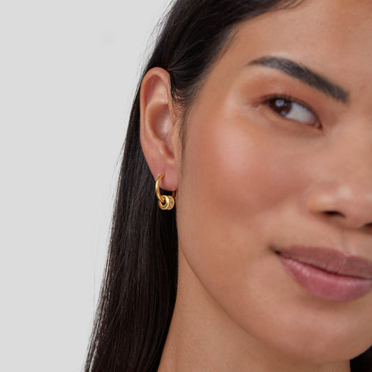 18K Gold Gigi Crystal Hoop Earrings