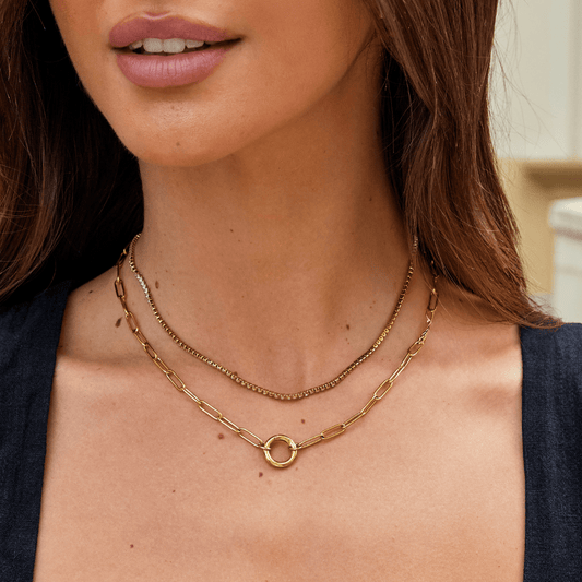 18K Gold Via Chain Necklace – Timeless Luxury