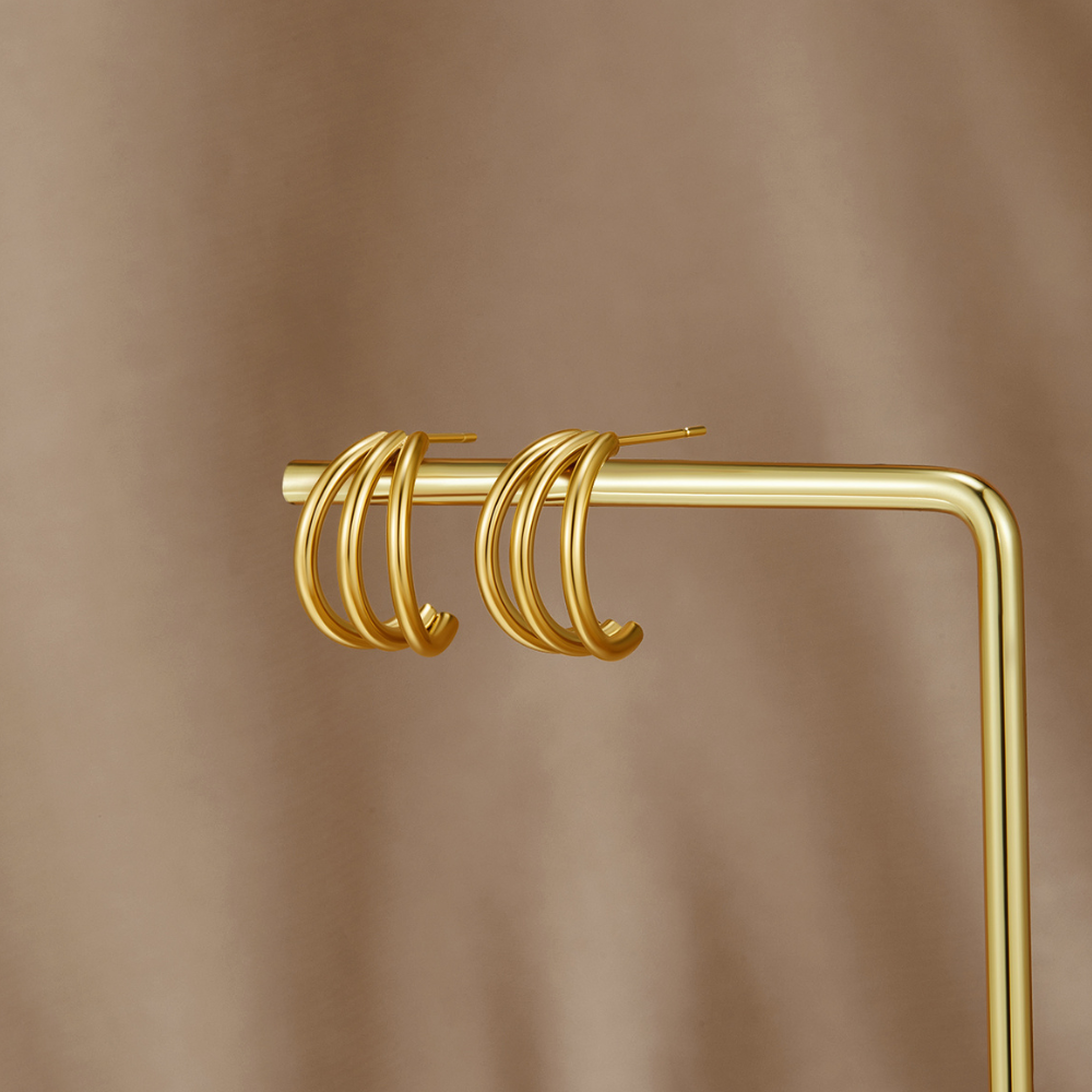 18K Gold Anaya Triple Hoop Earrings