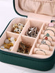 Green Velvet Jewellery Storage Box – Elegant Organizer with Mirror & Compartments