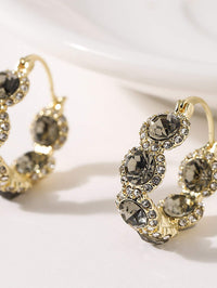 Glamorous Rhinestone Hoop Earrings – Sparkling Statement Hoops for Women.