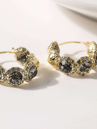 Glamorous Rhinestone Hoop Earrings – Sparkling Statement Hoops for Women.