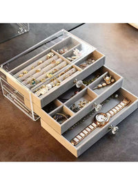 3-Tier Transparent Jewelry Organizer  | Elegant Display Case & Gift Idea