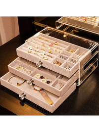 3-Tier Transparent Jewelry Organizer  | Elegant Display Case & Gift Idea