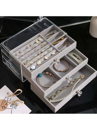 3-Tier Transparent Jewelry Organizer  | Elegant Display Case & Gift Idea