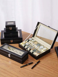 Leather Watch Box – Large Capacity Jewelry Organizer & Display Case for Watches, Bracelets & Accessories