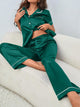 Satin Luxe Blouse & Pants Pajama Set – Comfortable Loungewear for Women