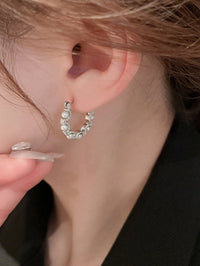 Vintage Pearl Hoop Earrings.