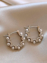 Vintage Pearl Hoop Earrings.