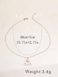 Gold-Plated Pearl Shell Pendant Necklace – Women's Cubic Zirconia Inlaid Jewellery.