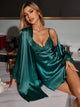 Lace Trim Satin Cami Nightdress & Robe Set –  Women's Sleepwear