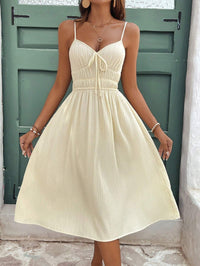 Lemon Yellow Strap Midi Dress – Lightweight Summer A-Line