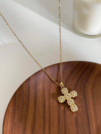 14K Gold-Plated Rhinestone Necklace – Waterproof, Tarnish-Resistant, Adjustable Length