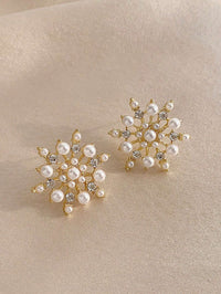 Crystal & Pearl Stud Earring Set – Rhinestone Earrings for Women.
