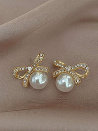 Crystal & Pearl Stud Earring Set – Rhinestone Earrings for Women.