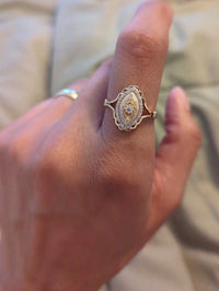 Vintage-Inspired Mother of Pearl Ring – Women's Statement Jewellery, Perfect for Anniversary and Wedding Gifts