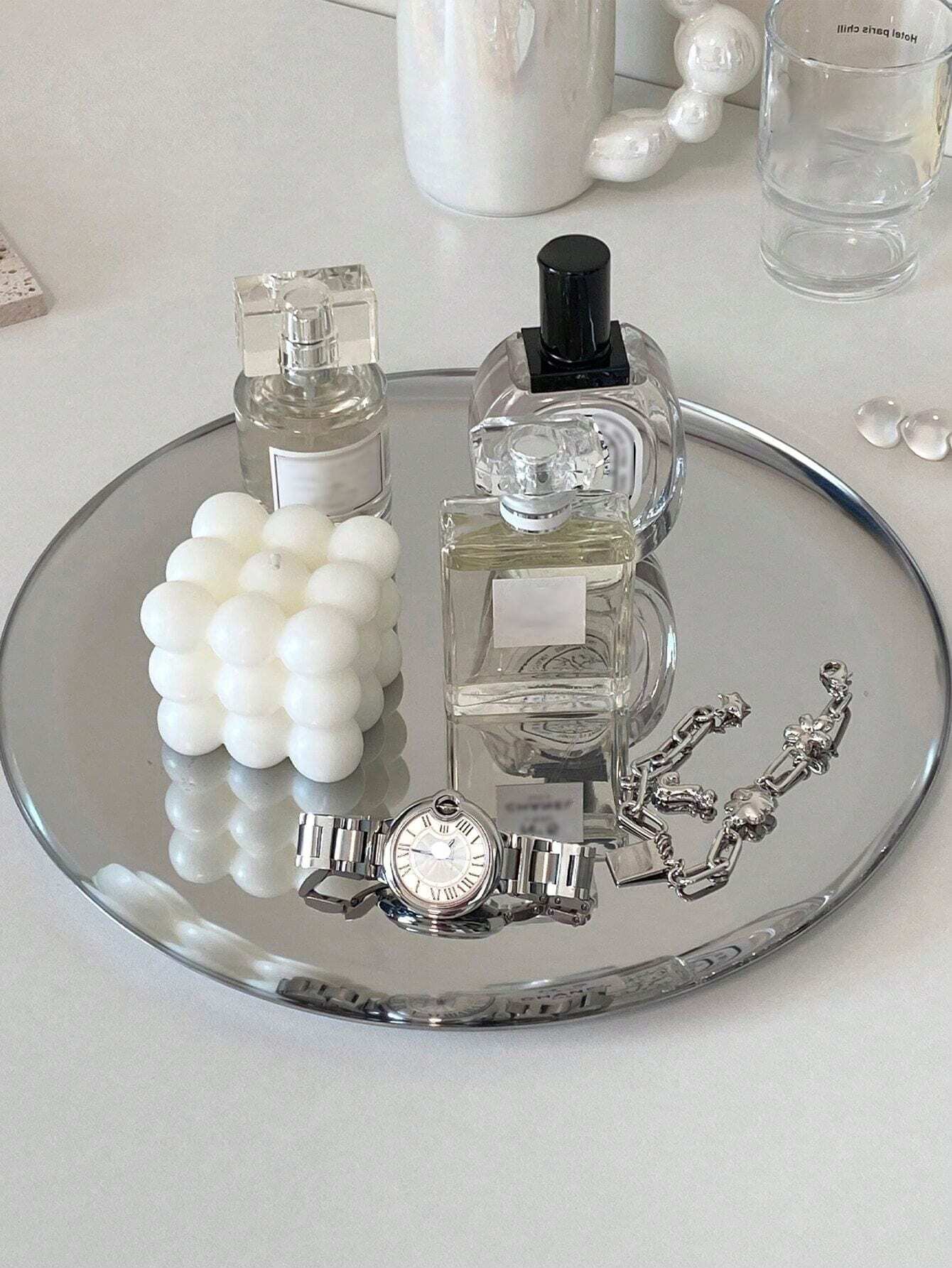 Mirror Stainless Steel Decorative Tray –  Display Platter for Jewellery, Cosmetics & More