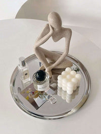 Mirror Stainless Steel Decorative Tray –  Display Platter for Jewellery, Cosmetics & More