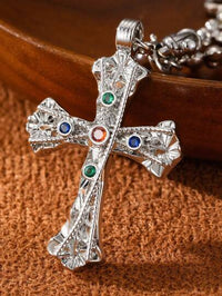 Vintage Cross Pendant Necklace – Fashion Chain, Gold-Plated Statement Jewellery for Women.