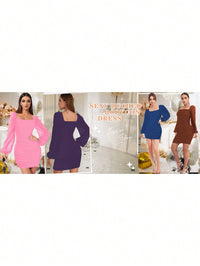 Women's Mesh Bodycon Mini Dress – Long Sleeve Cocktail Partywear