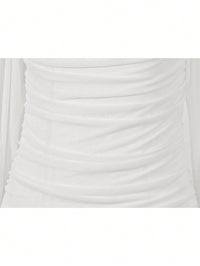 Women's Mesh Bodycon Mini Dress – Long Sleeve Cocktail Partywear