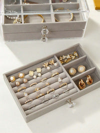3-Layer Acrylic Jewelry Organizer Box – Necklace, Earrings & Ring Storage