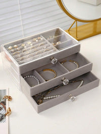 3-Layer Acrylic Jewelry Organizer Box – Necklace, Earrings & Ring Storage