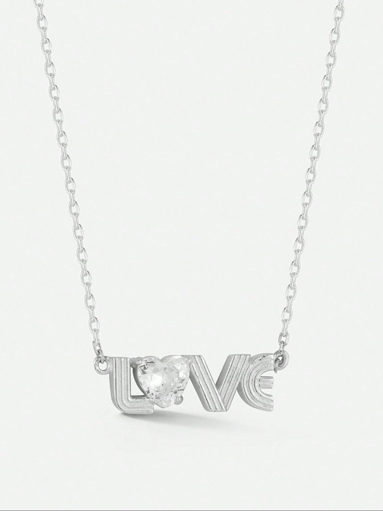 Livello Jewelry 14K Gold Plated 925 Sterling Silver Heart Cubic Zirconia LOVE Pendant Necklace For Women And Girls