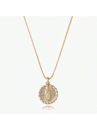 Gold-Plated Lady of Guadalupe Pendant Necklace – Adjustable Chain - Women's Faith-Inspired Jewellery"