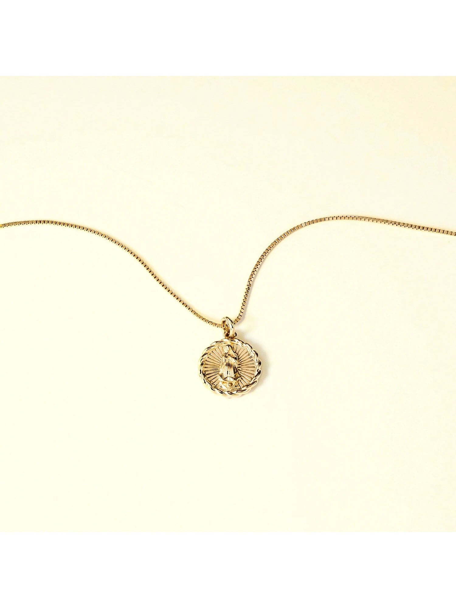 Gold-Plated Lady of Guadalupe Pendant Necklace – Adjustable Chain - Women's Faith-Inspired Jewellery"