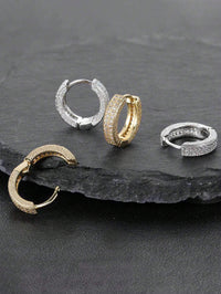 Rhinestone Hoop Earrings – Unisex Minimalist Jewellery.
