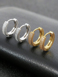 Rhinestone Hoop Earrings – Unisex Minimalist Jewellery.