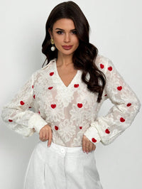 White Crossed Neckline Fitted Blouse – Elegant Women’s Office Wear