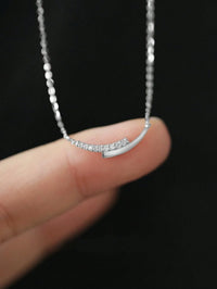 14K Gold-Plated Cubic Zirconia Arc Pendant Necklace – Women's Chain Jewellery, Perfect for Daily Wear.