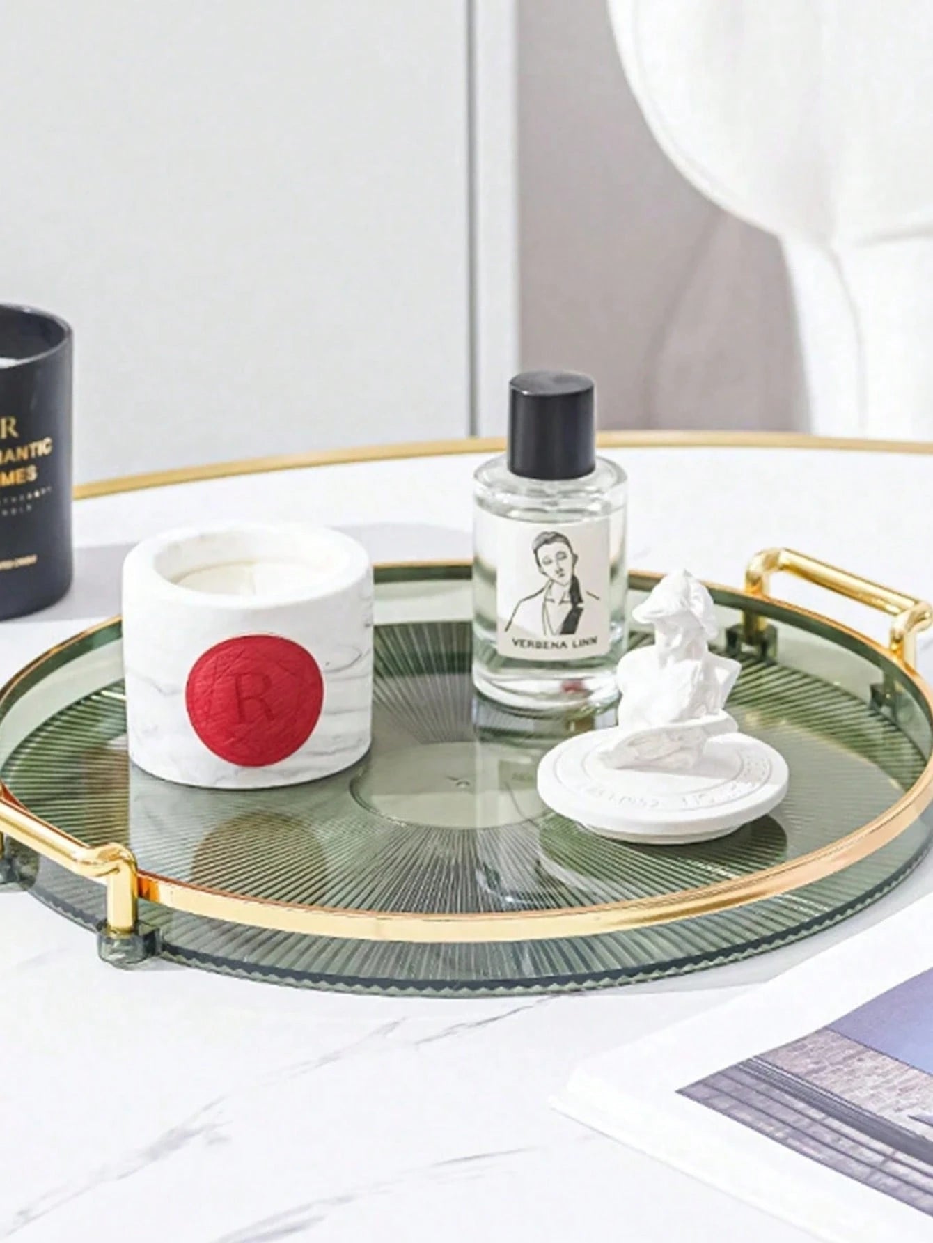 Aesthetic Desktop Organizer Tray – For Makeup, Perfume & Home Decor