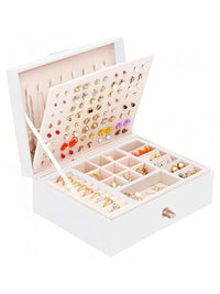 Women' s Jewelry Box – Earring, Necklace & Ring Organizer | Travel Jewelry Case