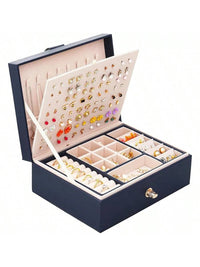 Women' s Jewelry Box – Earring, Necklace & Ring Organizer | Travel Jewelry Case