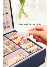 Women' s Jewelry Box – Earring, Necklace & Ring Organizer | Travel Jewelry Case