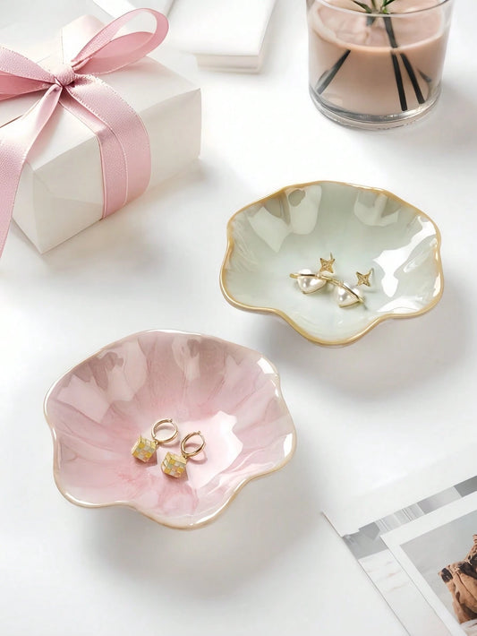 Ceramic Lotus Leaf Jewellery Tray – Trinket Dish for Rings, Earrings & Keys