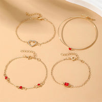Ruby Heart Bracelet Set