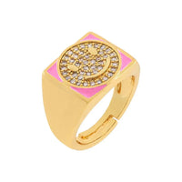 Smilestone Ring – Sparkling Silver-Plated Ring with Diamond-Like Stone