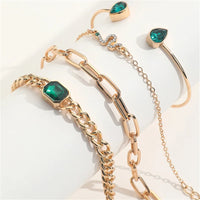 VintageVerve 4-Piece Snake Chain Set