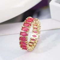 Rainbow Party Ring – Gold-Plated Vibrant Gemstone Band