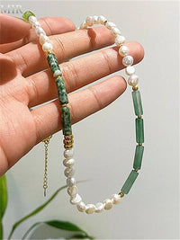 Pearl & Jade Bohemian Charm Necklace