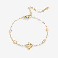 18K Four-Leaf Clover Crystal Bracelet – Sparkling Crystals